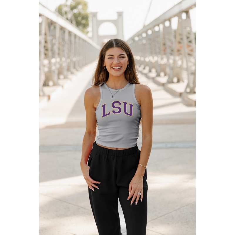 LSU TIGERS Well Played Ribbed Crop Tank By Madi Prewett Troutt