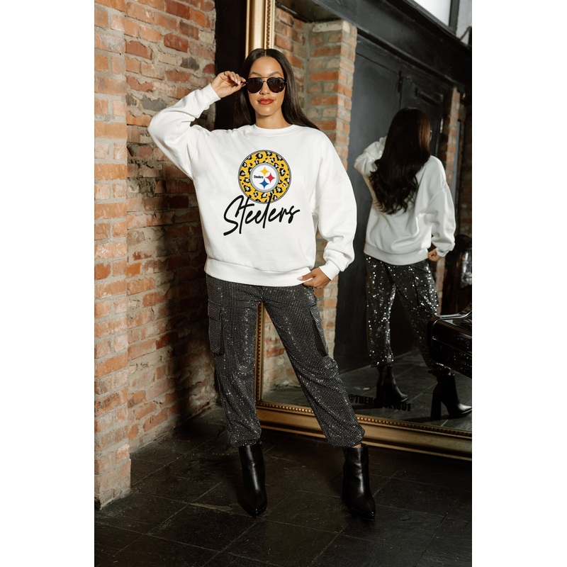 PITTSBURGH STEELERS WILD BREAKTHROUGH PREMIUM FLEECE CREWNECK PULLOVER