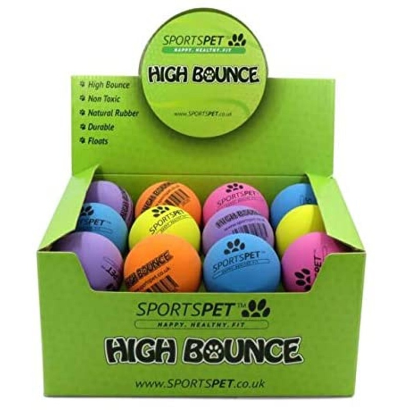 Sportspet High Bounce Rubber Dog Balls 24 pack