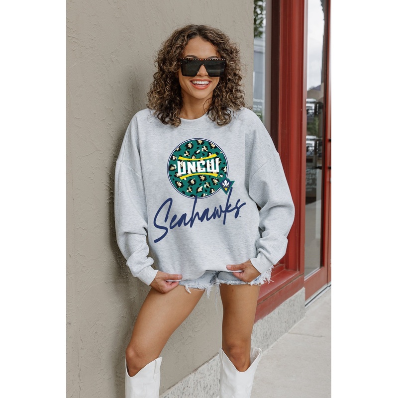 UNC WILMINGTON SEAHAWKS Going Wild Fleece Drop-Shoulder Pullover