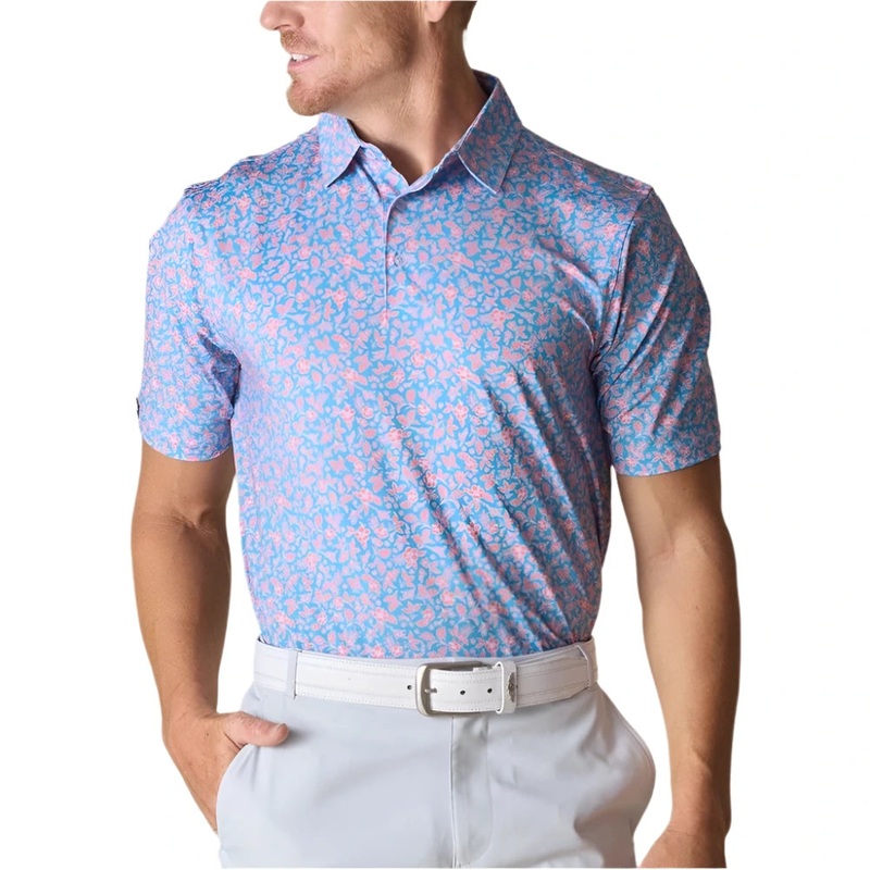 Straight Down Agua Pacifico Golf Polo