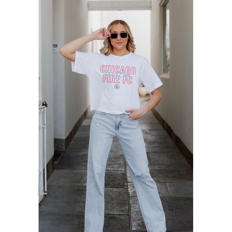 CHICAGO FIRE SC Keep Playing Boxy-Fit Crop Tee