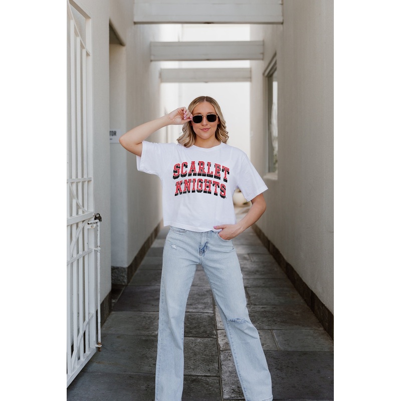 RUTGERS SCARLET KNIGHTS Claim To Fame Boxy-Fit Crop Tee