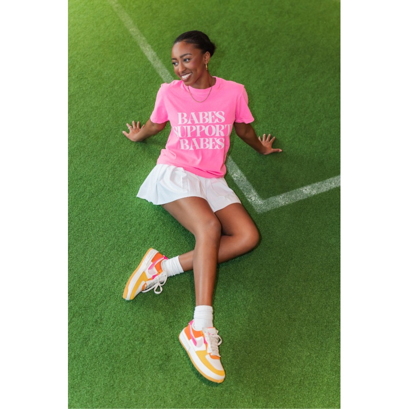 BABES SUPPORT BABES VINTAGE WASH BOYFRIEND TEE
