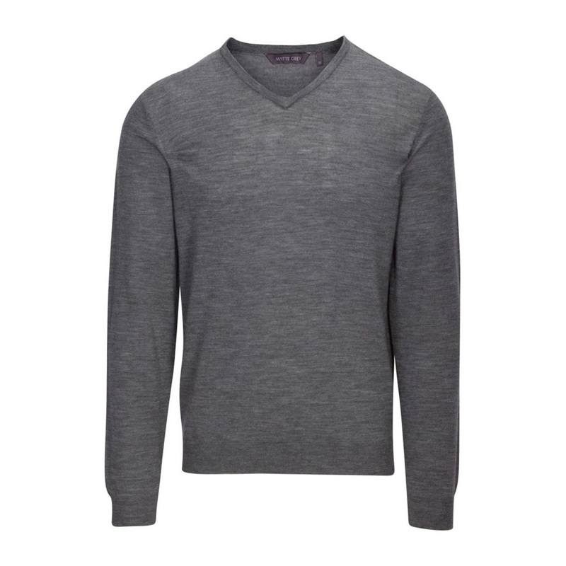Matte Grey Ridge Long Sleeve V-Neck