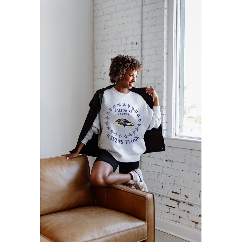 BALTIMORE RAVENS Superstar Fleece Crewneck Pullover