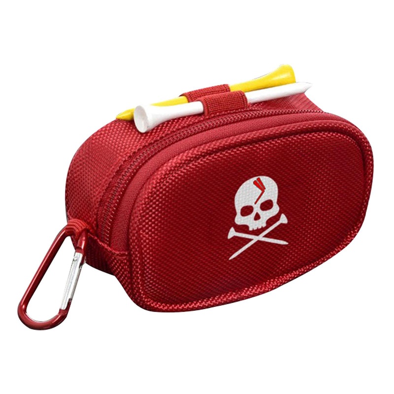 Golf Ball Tees Waist Pouch Holder Belt Sport Bag Container Zipper Red