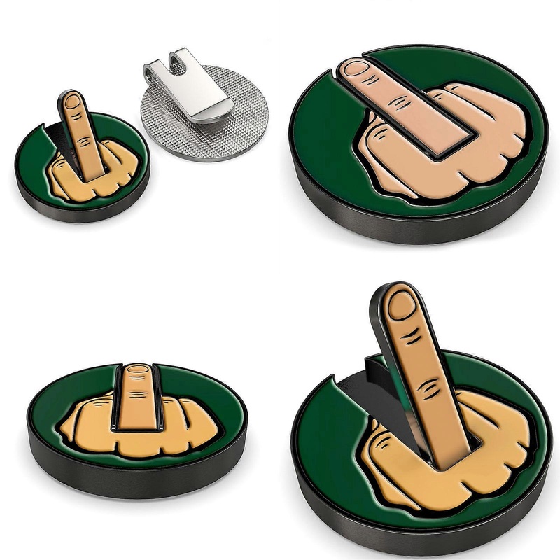 Middle Finger Theme Golf Ball Marker Men Women Iron Bright Colors Golf Accessories Ball Mark