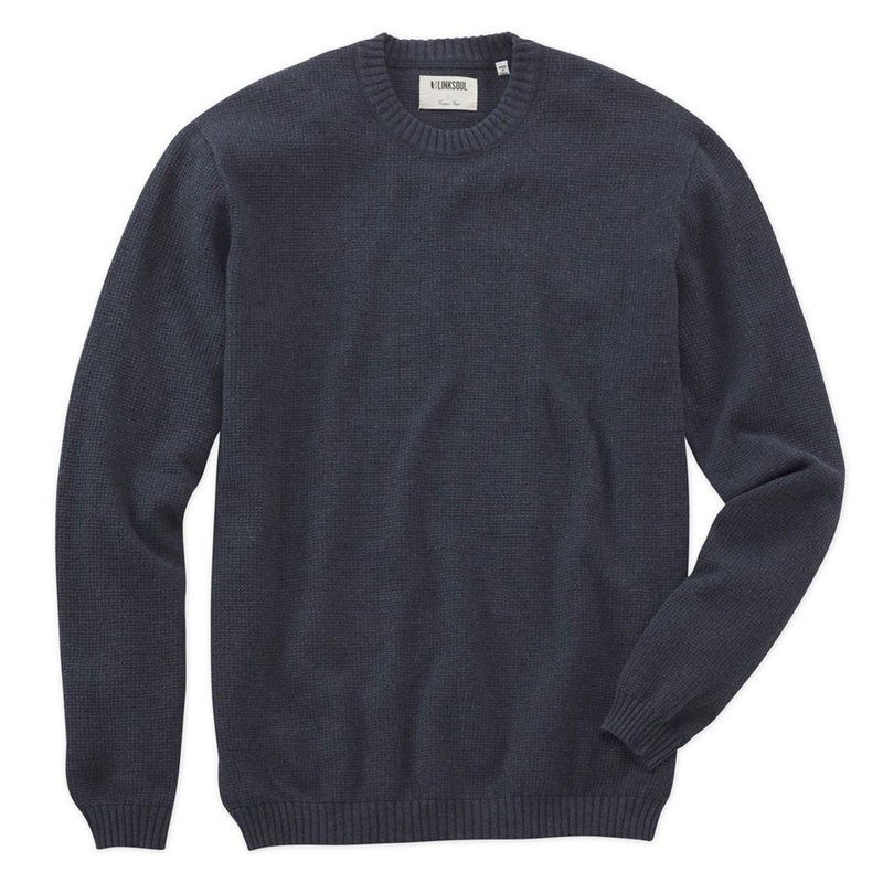 Linksoul Waffle Crew|Dark Navy|Heather Grey|Small|Medium|Large|X-Large|XX-Large