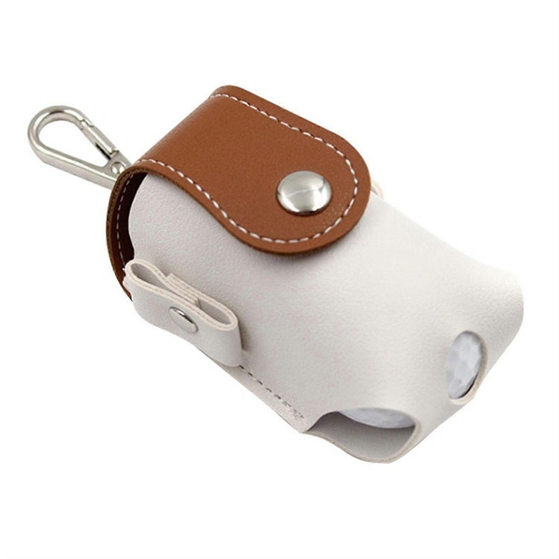 Golf Pocket Dust-proof Waterproof Anti-scratch Easily Disassemble Hang on Waist Golf Ball Storage Po–Brown