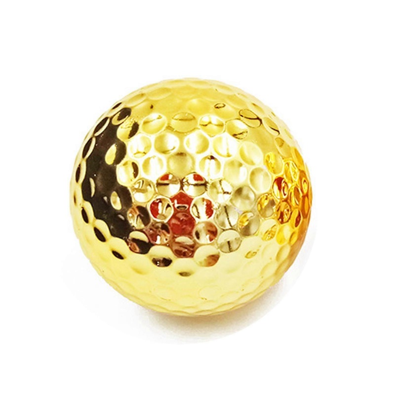 42.6mm Two Laye Practice Training Plated Golf Ball Gift for Sporting Events