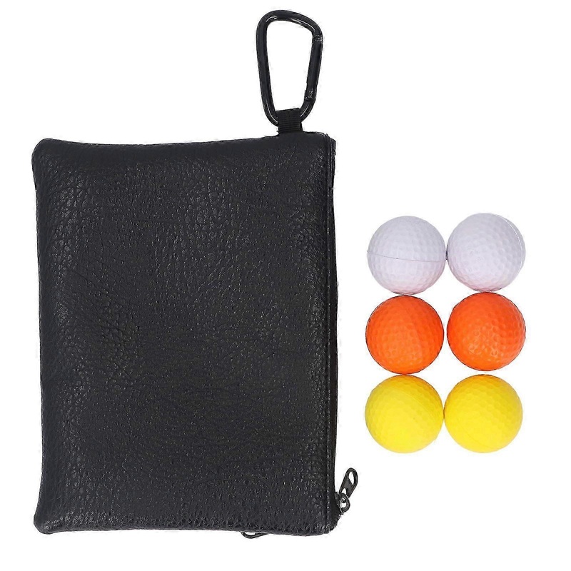 6Pcs Golf Balls Set 3 Colors Textured Surface Balls and PU Storage Pouch Golf