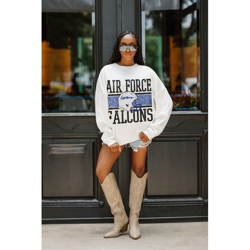 AIR FORCE FALCONS FAIR CATCH PREMIUM FLEECE DROP SHOULDER CREWNECK PULLOVER