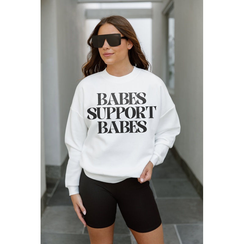 BABES SUPPORT BABES PREMIUM FLEECE DROP SHOULDER CREWNECK PULLOVER