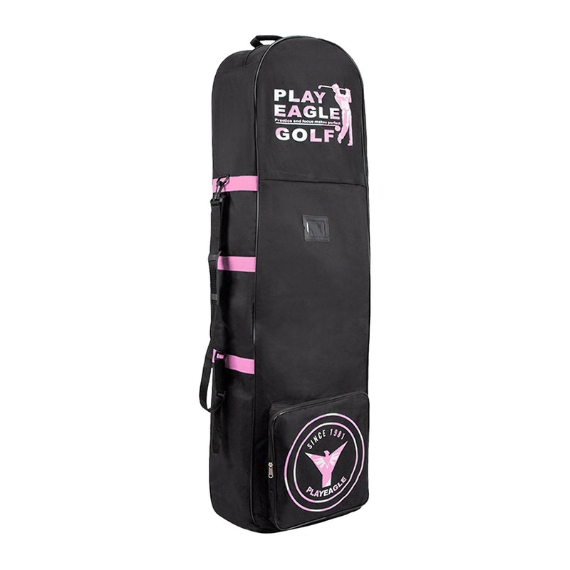 Golf Club Travel Cover Portable Oxford Foldable Golf Travel Bag for Airlines Pink