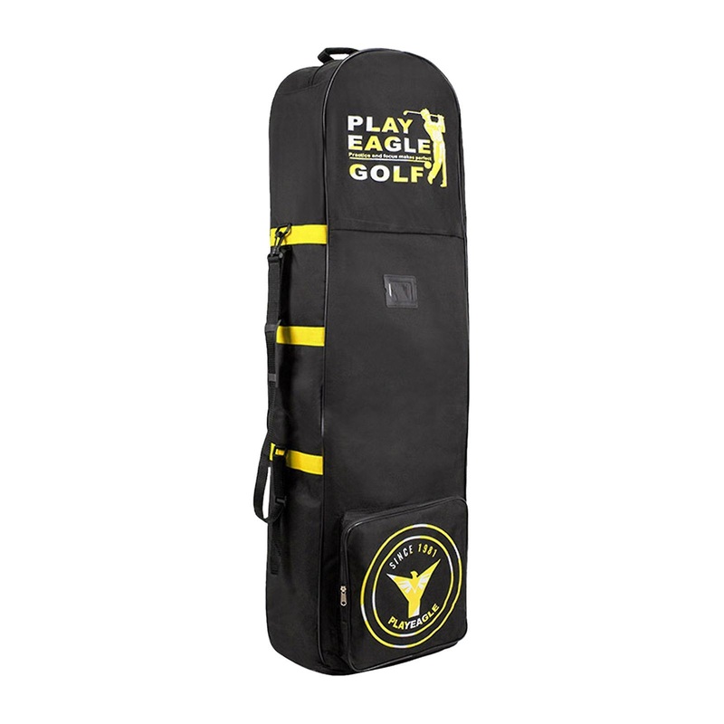Golf Club Travel Cover Portable Oxford Foldable Golf Travel Bag for Airlines Yellow
