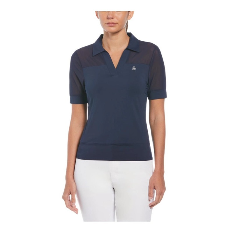 Original Penguin Women’s 1/2 Sleeve Mesh Blocked Golf Polo