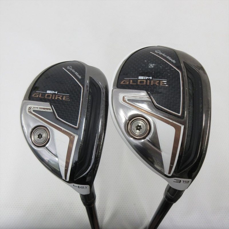 2-Pack Golf Clubs TaylorMade Hybrid SIM GLOIRE U3 & U4 Stiff AIR Speeder TM