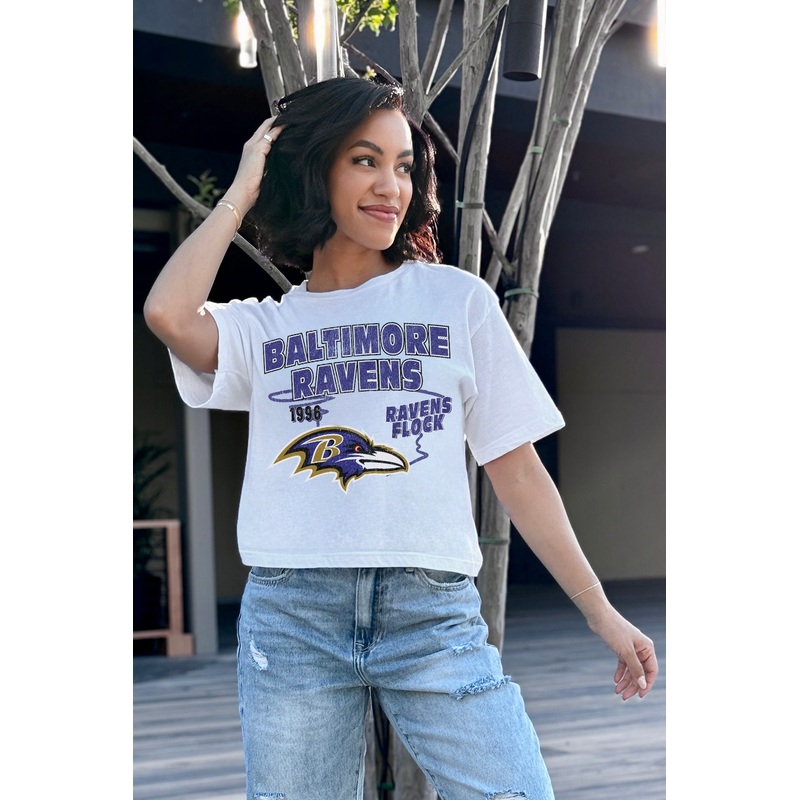 BALTIMORE RAVENS Gameday Goals Boxy-Fit Crop