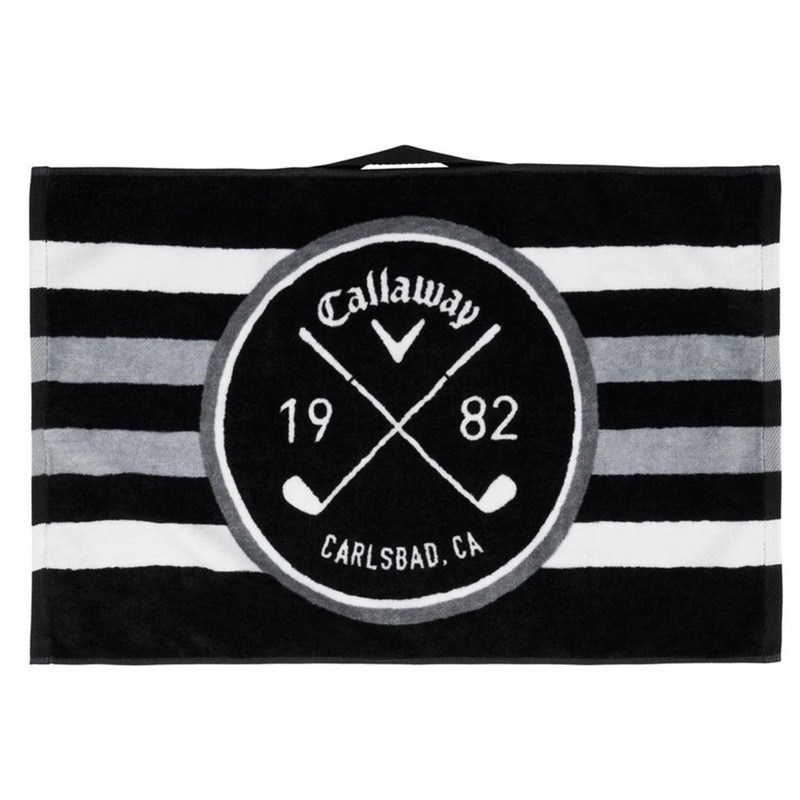 Callaway Cart Towel Striped|Black White Charcoal