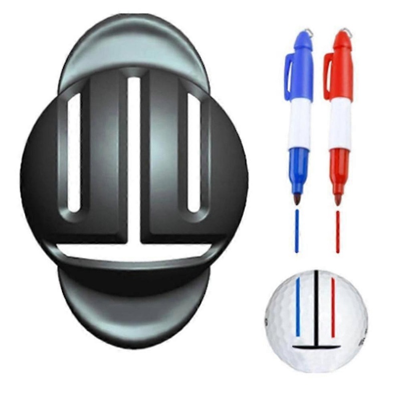 Portable Golf Ball Line Liner with 2 Marker Pens Durable Golf Ball Marking Alignment Tool Easy Operation