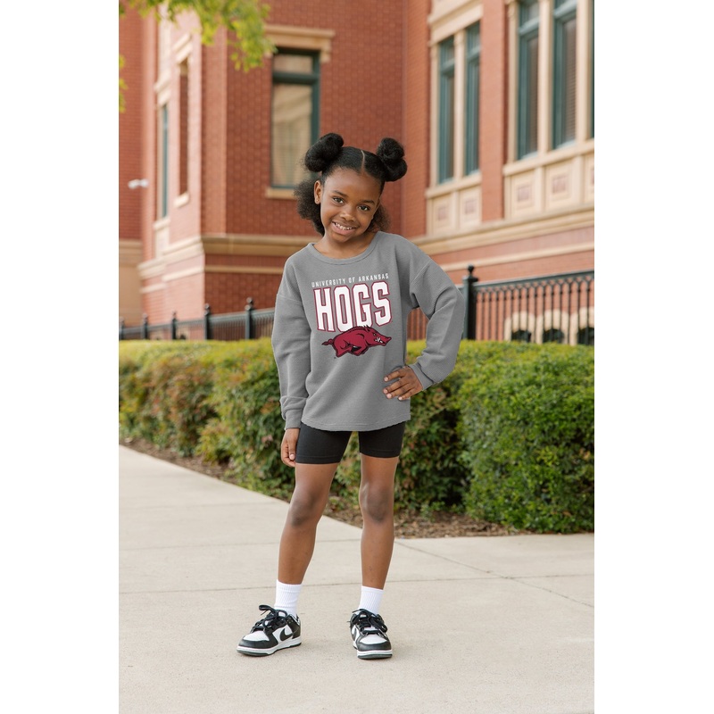 ARKANSAS RAZORBACKS PURE MOTION KIDS VINTAGE WASH CORDED PULLOVER