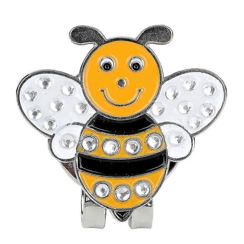 Metal Magnetic Golf Ball Marker With Hat Clip Durable Outdoor Golfer Accessory Bee Design
