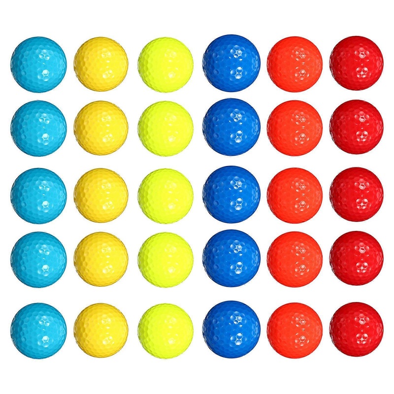 Golf Balls Soft Synthetic Rubber Outdoor Practice Colored Golf Balls for Women 30Pcs