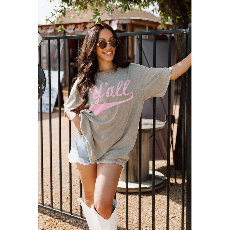 HEY Y’ALL VINTAGE WASH BOYFRIEND TEE