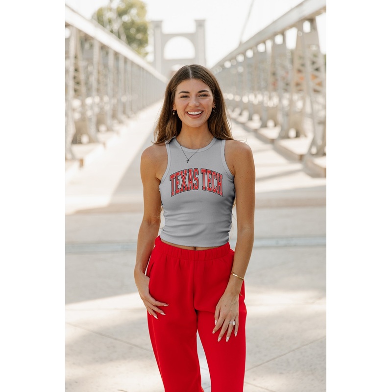 TEXAS TECH RED RAIDERS Well Played Ribbed Crop Tank By Madi Prewett Troutt