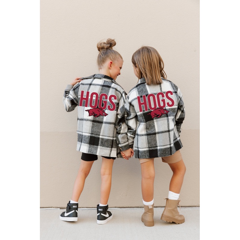 ARKANSAS RAZORBACKS Mad For Plaid Kid’s Plaid Overshirt