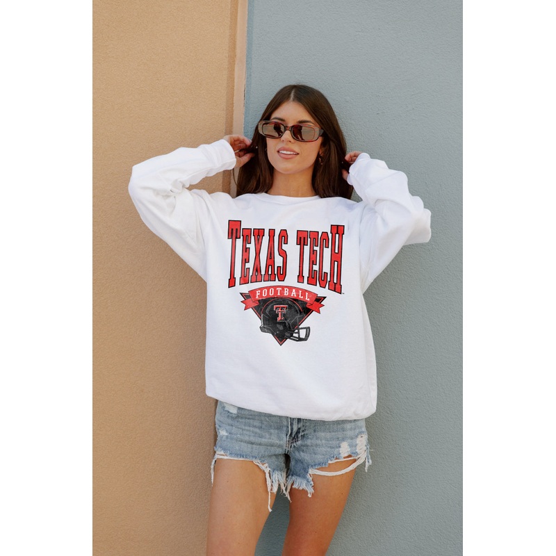 TEXAS TECH RED RAIDERS Slow Motion Crew Fleece Pullover By Madi Prewett Troutt