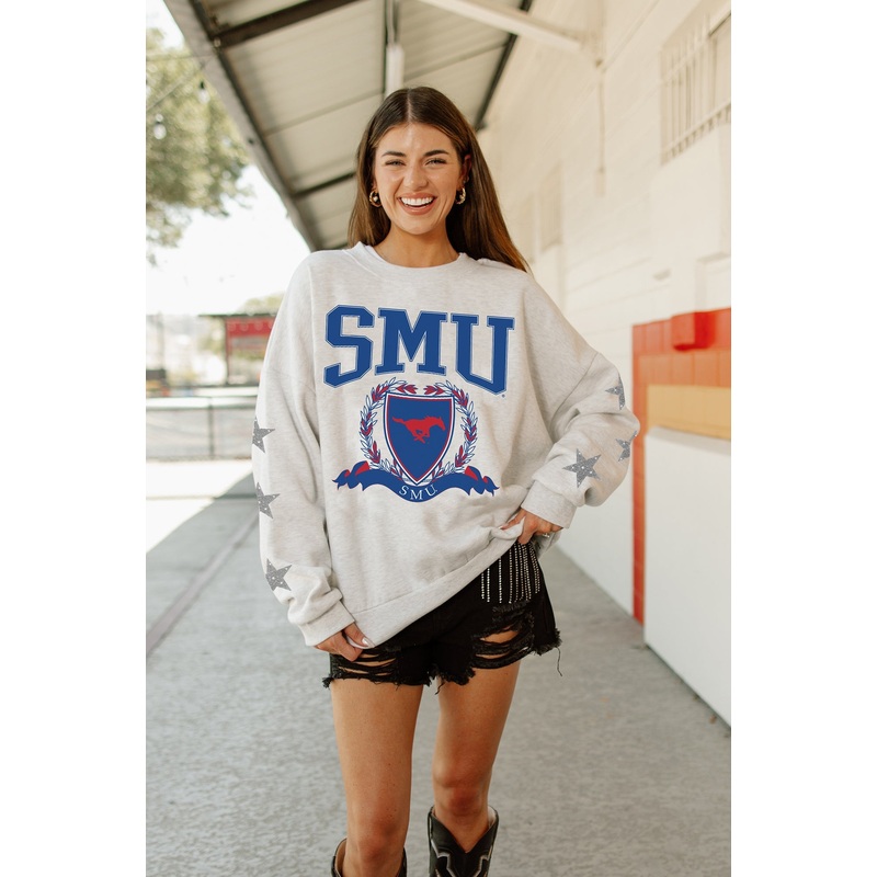 SMU MUSTANGS Allstar Embellished Crew Pullover By Madi Prewett Troutt