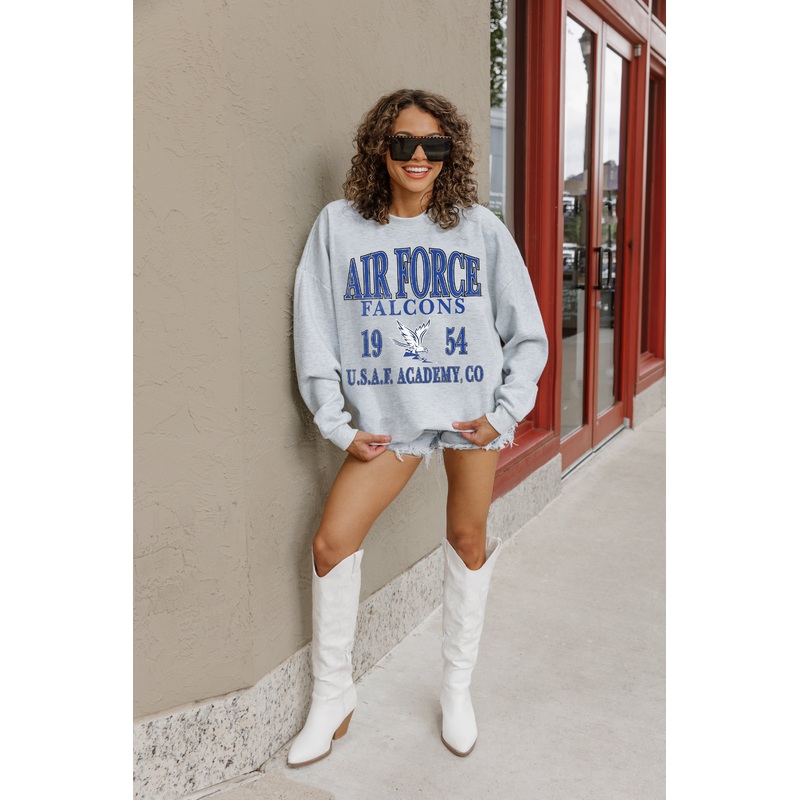 AIR FORCE FALCONS ALLEGIANCE PREMIUM FLEECE DROP SHOULDER CREWNECK PULLOVER