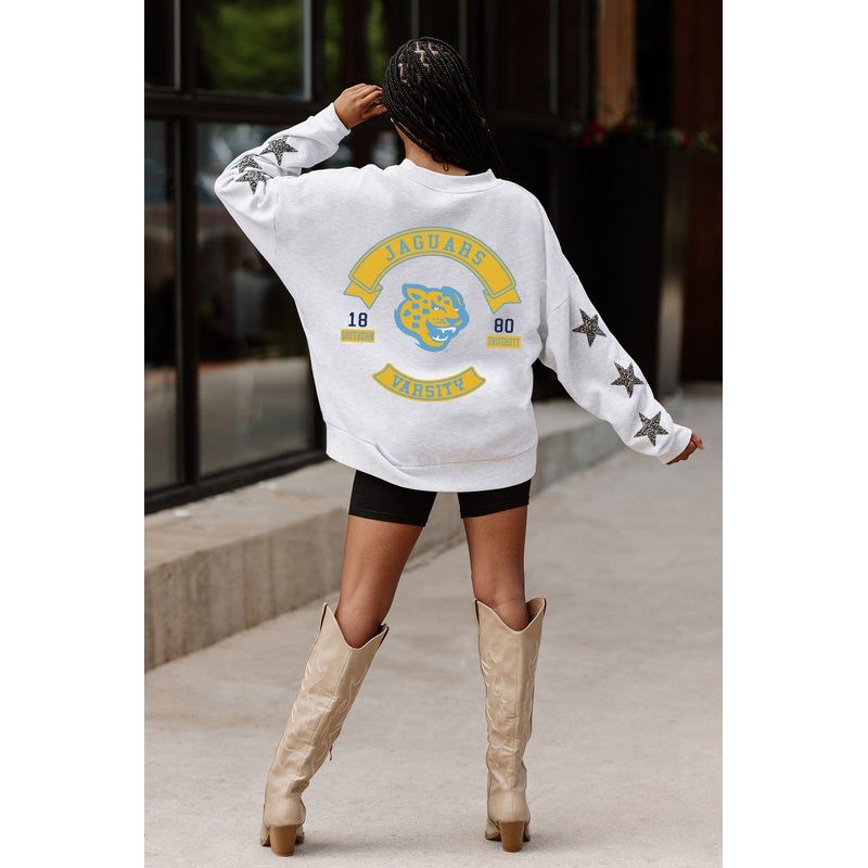 SOUTHERN JAGUARS Ready For It Star-Sleeve Crewneck Pullover