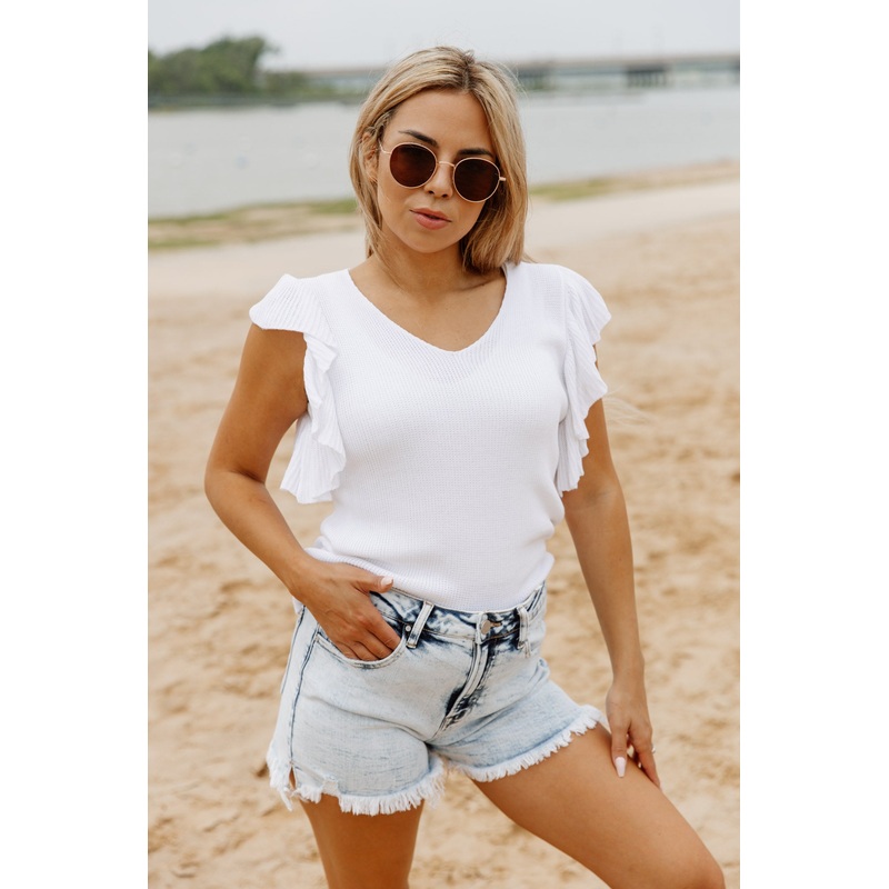 SO ICONIC RUFFLE SLEEVE TANK TOP