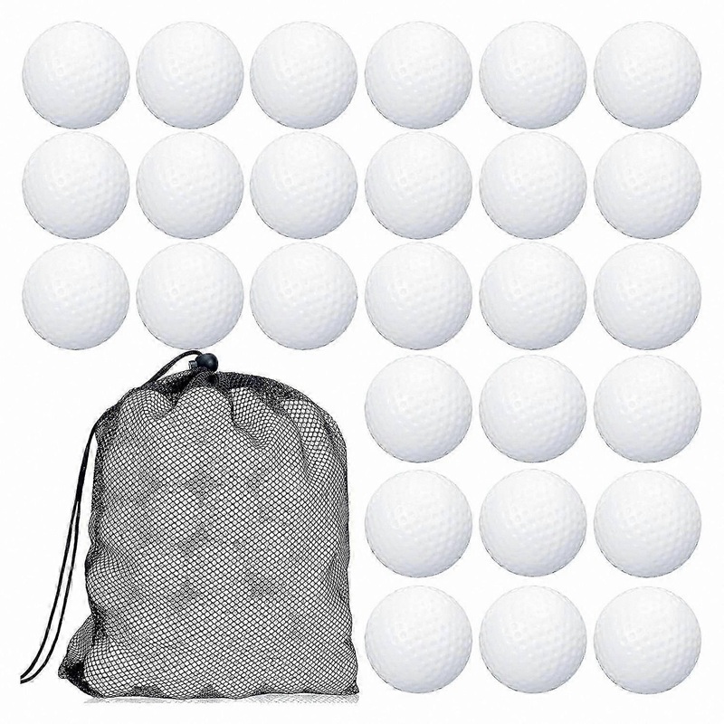 100 Pack Hollow Practice Golf Balls with Mesh Drawstring Storage Bag for Training