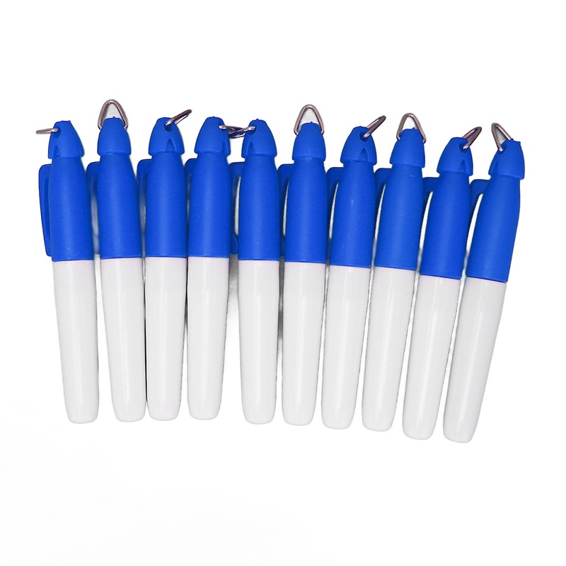 10pcs Golfing Marker Pen Oil Based Waterproof Portable Ball Line Marker Tool Ball Alignment Tool for Drawing Coloring Blue