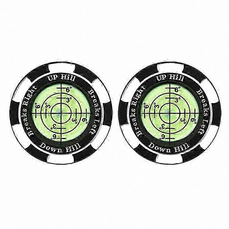 2-Pack Precision Golf Ball Markers with Portable Green Reader and Clip for Putting Practice