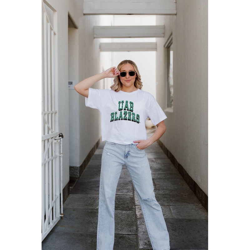 ALABAMA AT BIRMINGHAM BLAZERS CLAIM TO FAME BOXY FIT WOMEN’S CROPPED TEE
