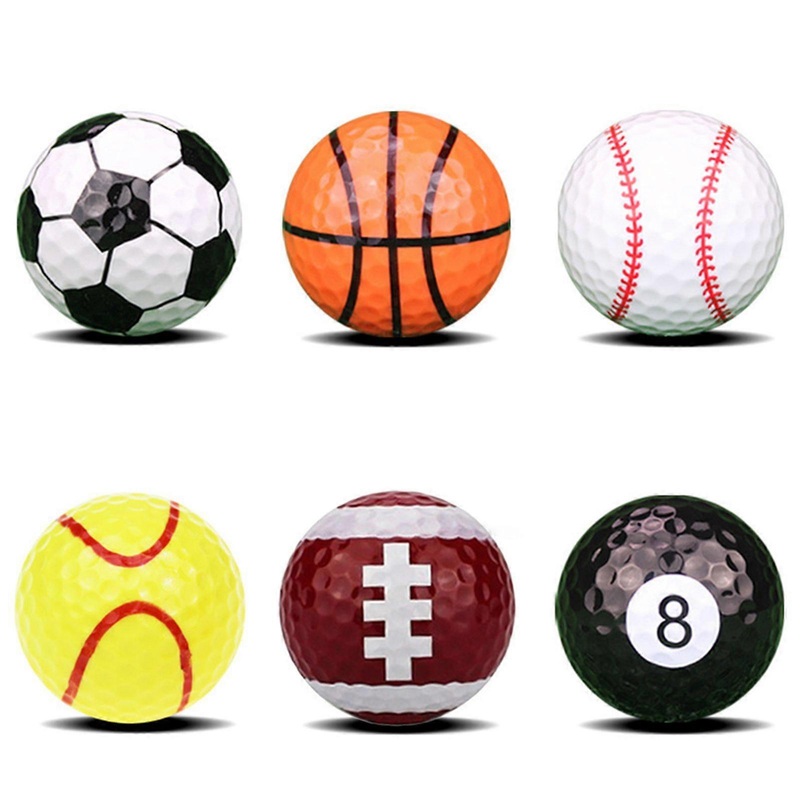 6pcs 42mm Assorted Golf Balls – Novelty Golf Gift Set for Kids & Golfers