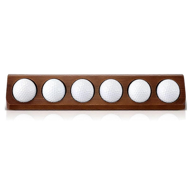 Wooden Golf Ball Display Case 6 Standard Size Wall Mount Golf Ball Stand Holder Display