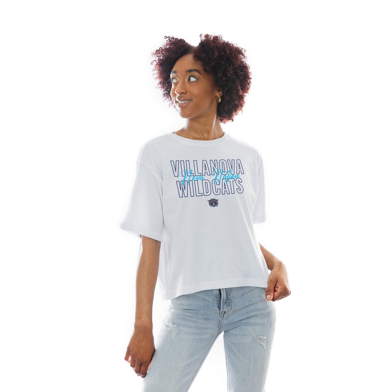 VILLANOVA WILDCATS Keep Playing Boxy-Fit Crop Tee