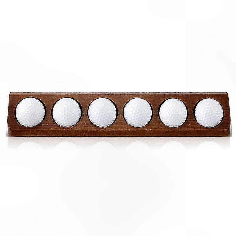 Wooden Golf Ball Display Case – Wall Mount Stand for 6 Standard Golf Balls