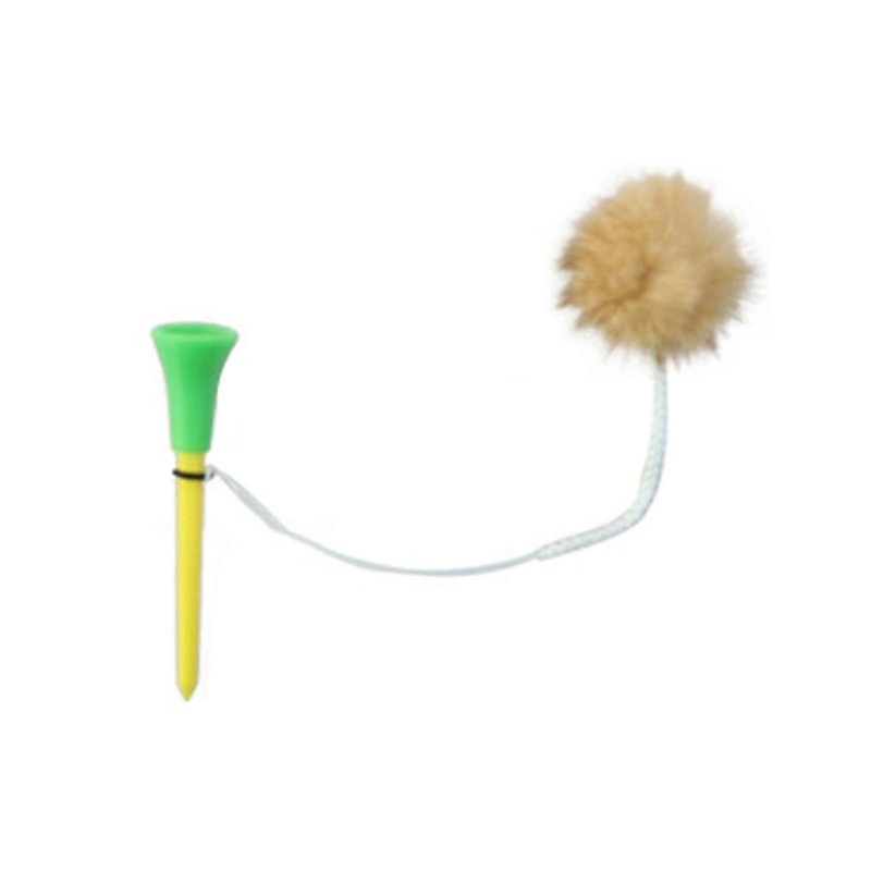 Golf Tees Plastic Golf Long Tee with Plush Pompom And Rope Professional Golf Tee Golf Accessories for Range Mats Greens