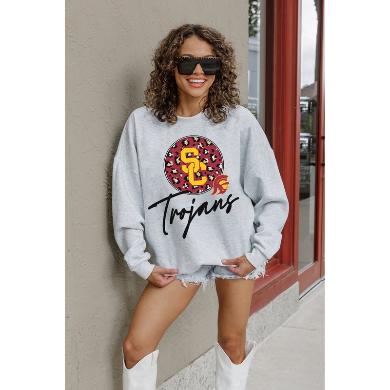 USC TROJANS Going Wild Fleece Drop-Shoulder Pullover