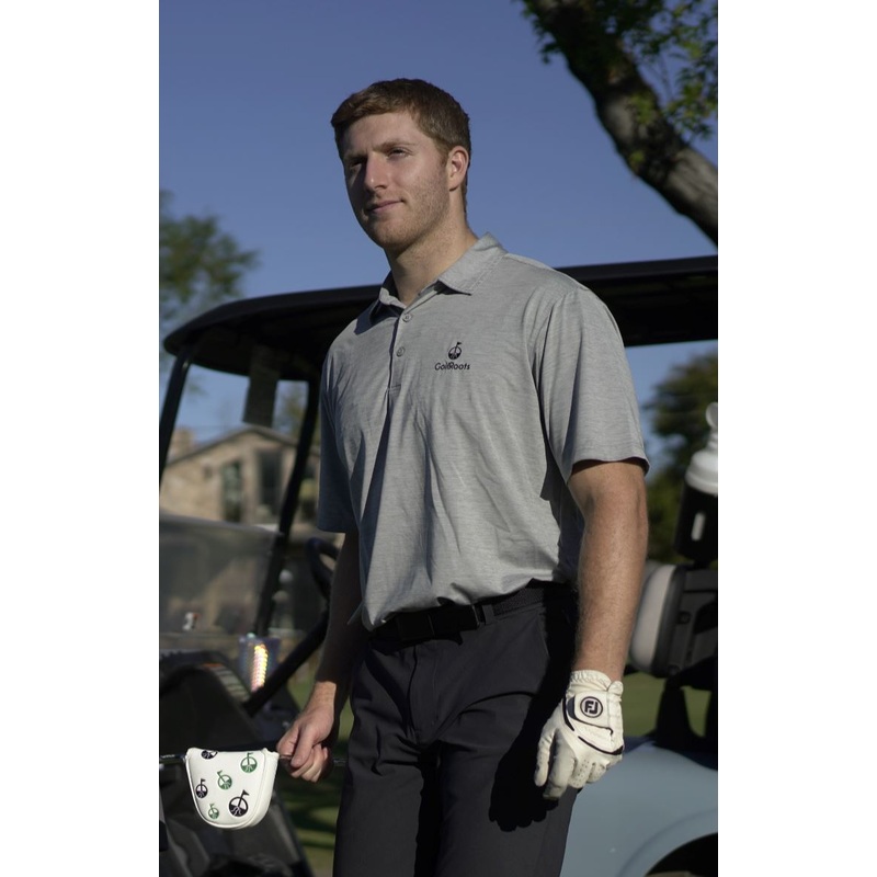 Heathered Polo|Small|Medium|Large|XL|Gray|Navy