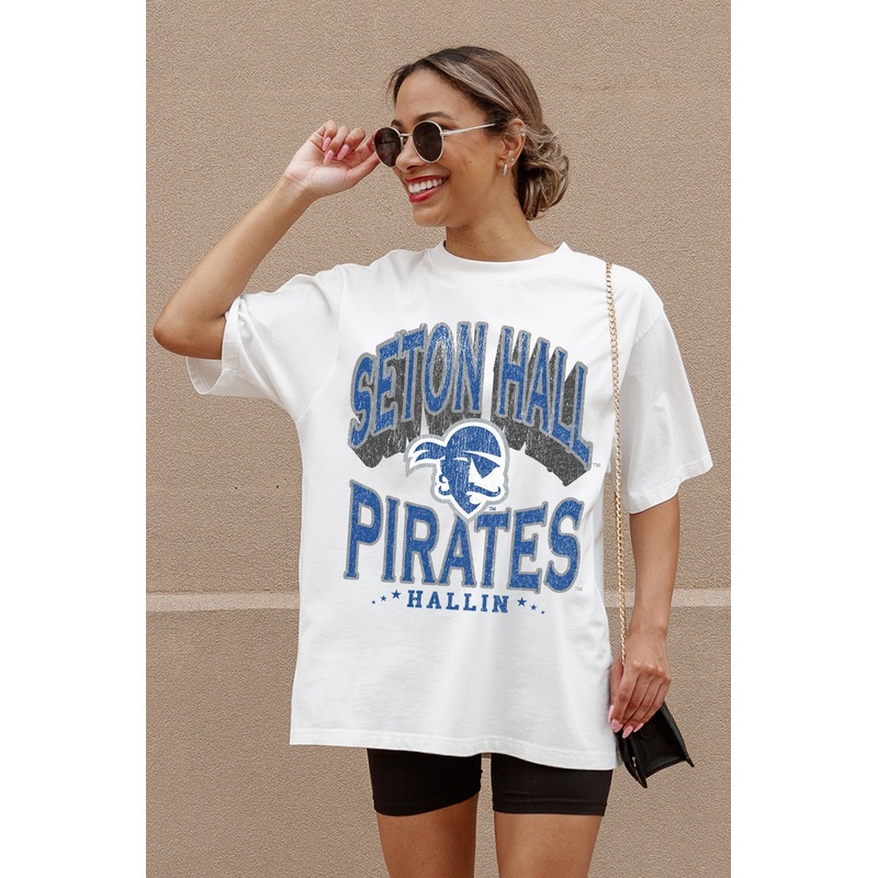 SETON HALL PIRATES Shakedown Oversized Crewneck Tee