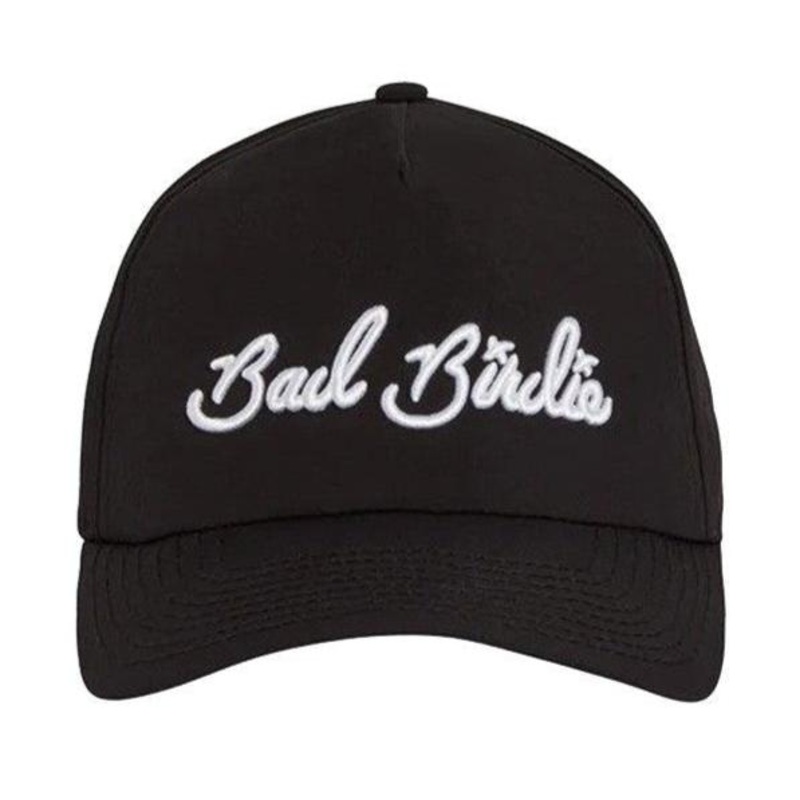 Bad Birdie Script Golf Hat|White|Black