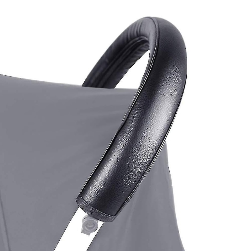 Leather Stroller Handle With Zipper Stroller Armrest Pu Stroller Handle Cover, Black